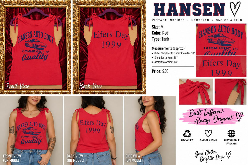 Hansen – One-of-a-Kind Women’s M Reworked Tank - details and styling
