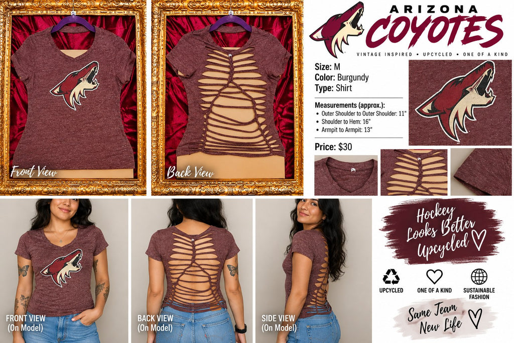 Arizona Coyote – One-of-a-Kind Women’s M Reworked Shirt - details and styling