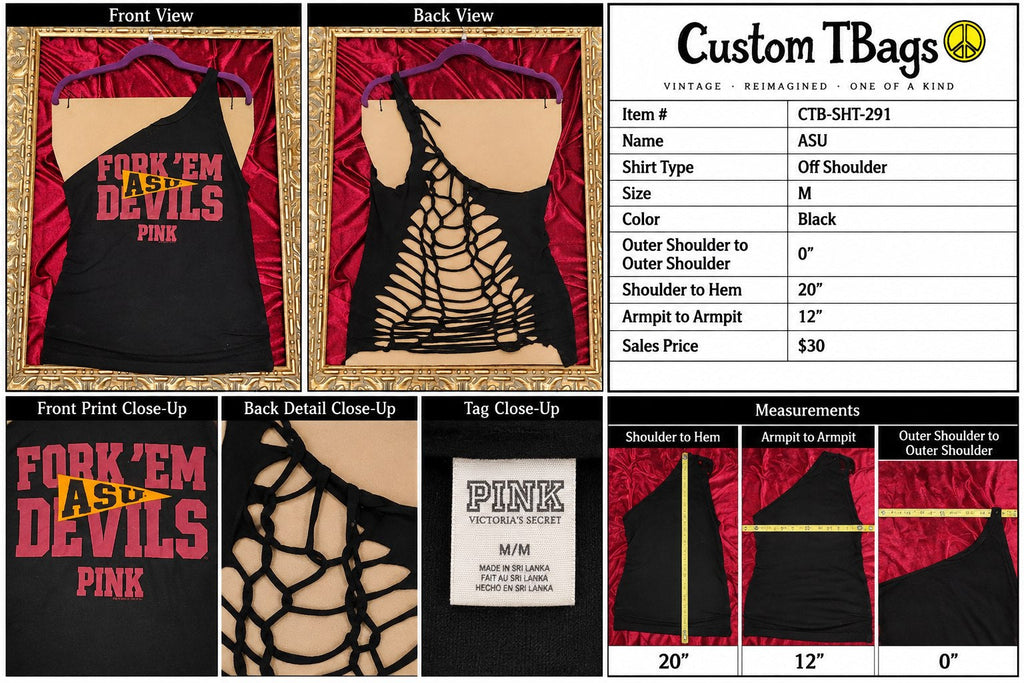 ASU – One-of-a-Kind Women’s M Reworked Off Shoulder - details and styling