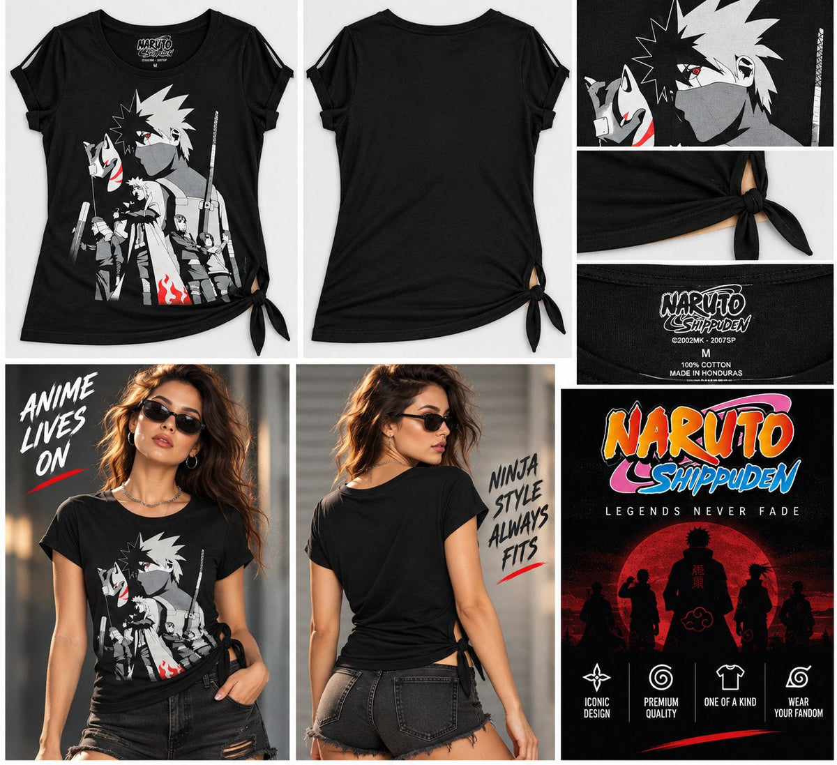 Anime – One-of-a-Kind Women’s M Reworked Shirt - details and styling