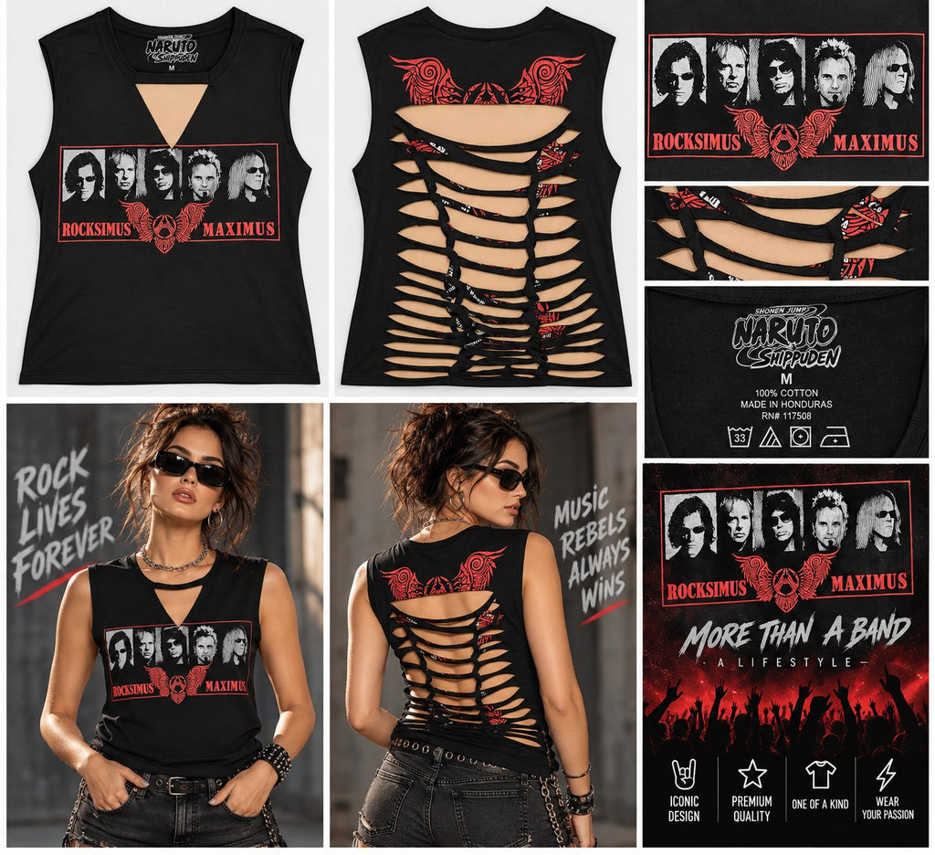 Rocksimus Maximus – One-of-a-Kind Women’s M Reworked Tank - details and styling