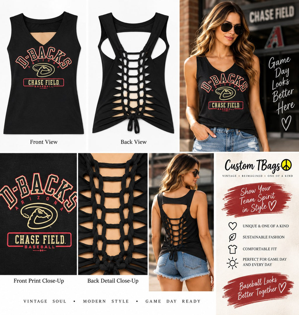 Diamondbacks – One-of-a-Kind Women’s M Reworked Tank - details and styling