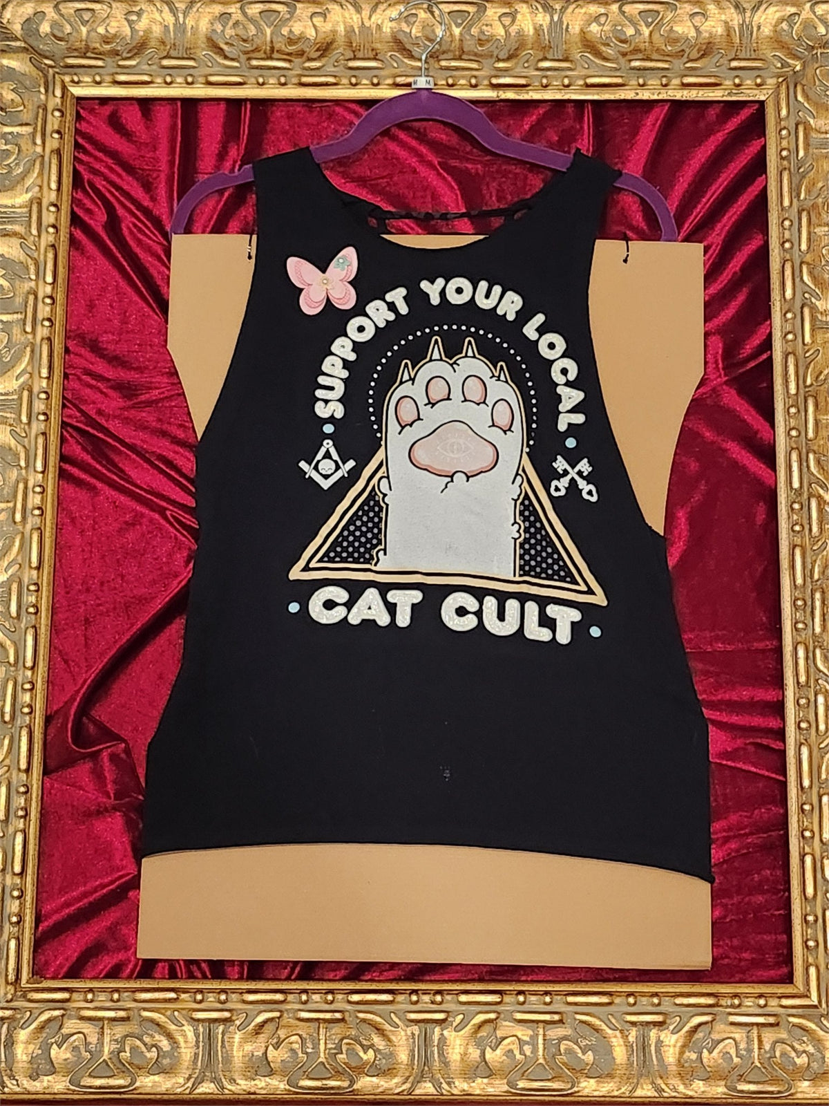 Support Your Cat – One-of-a-Kind Women’s M Reworked Tank