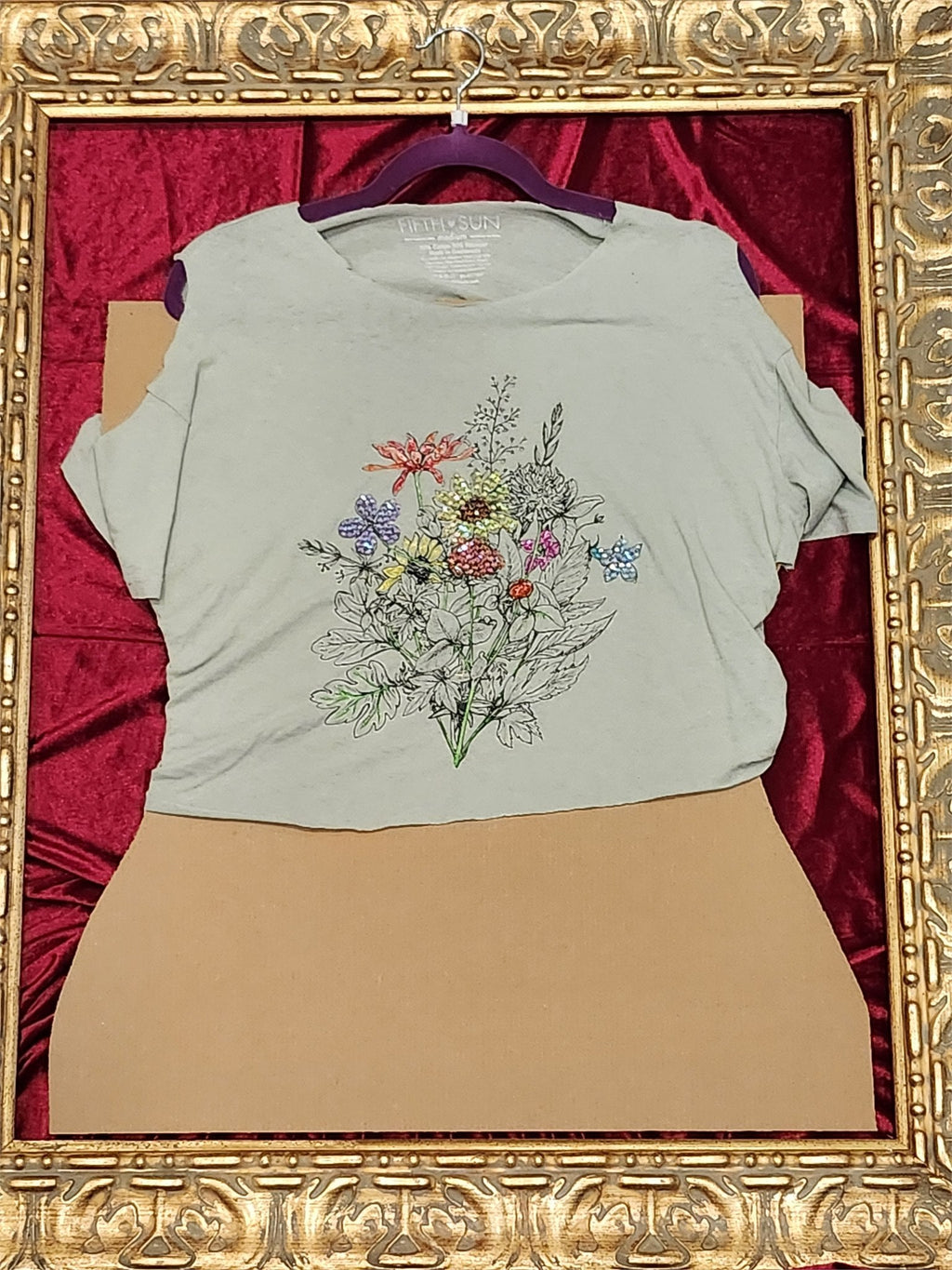 Flower Bouque – One-of-a-Kind Women’s L Reworked Shirt