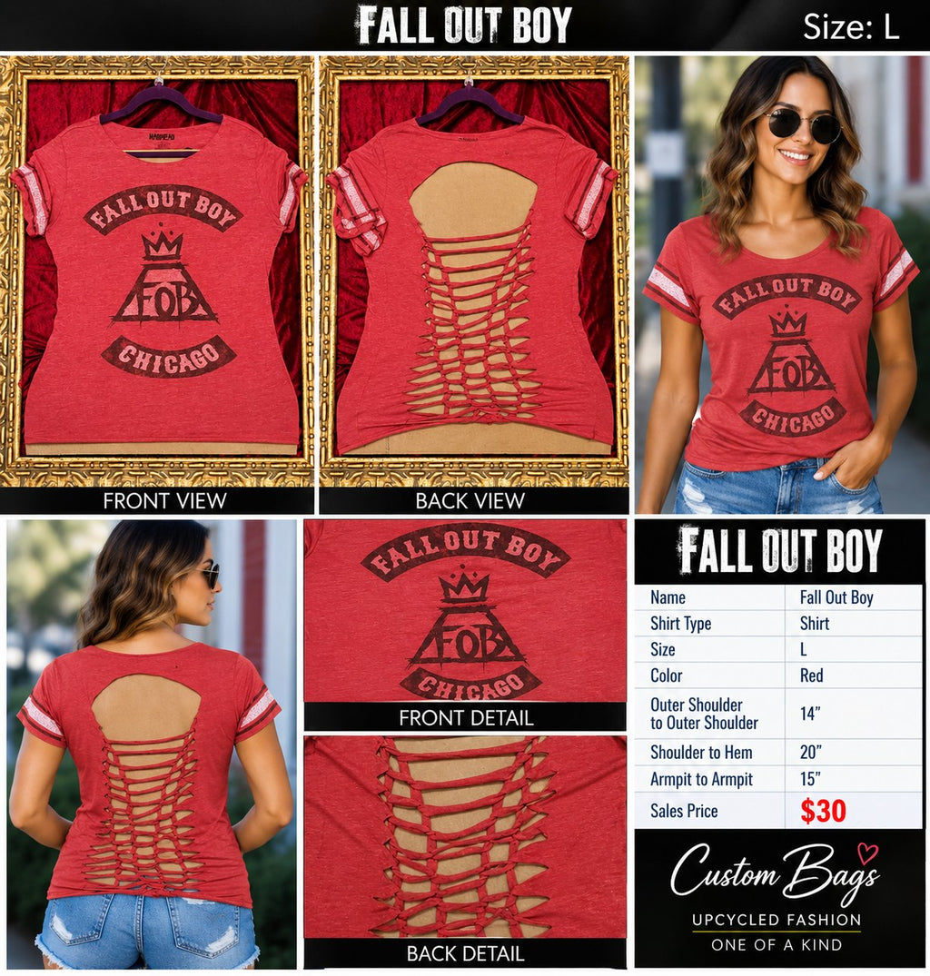 Fall Out Boy – One-of-a-Kind Women’s L Reworked Shirt - details and styling