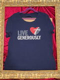 Live Generously – One-of-a-Kind Women’s L Reworked Shirt