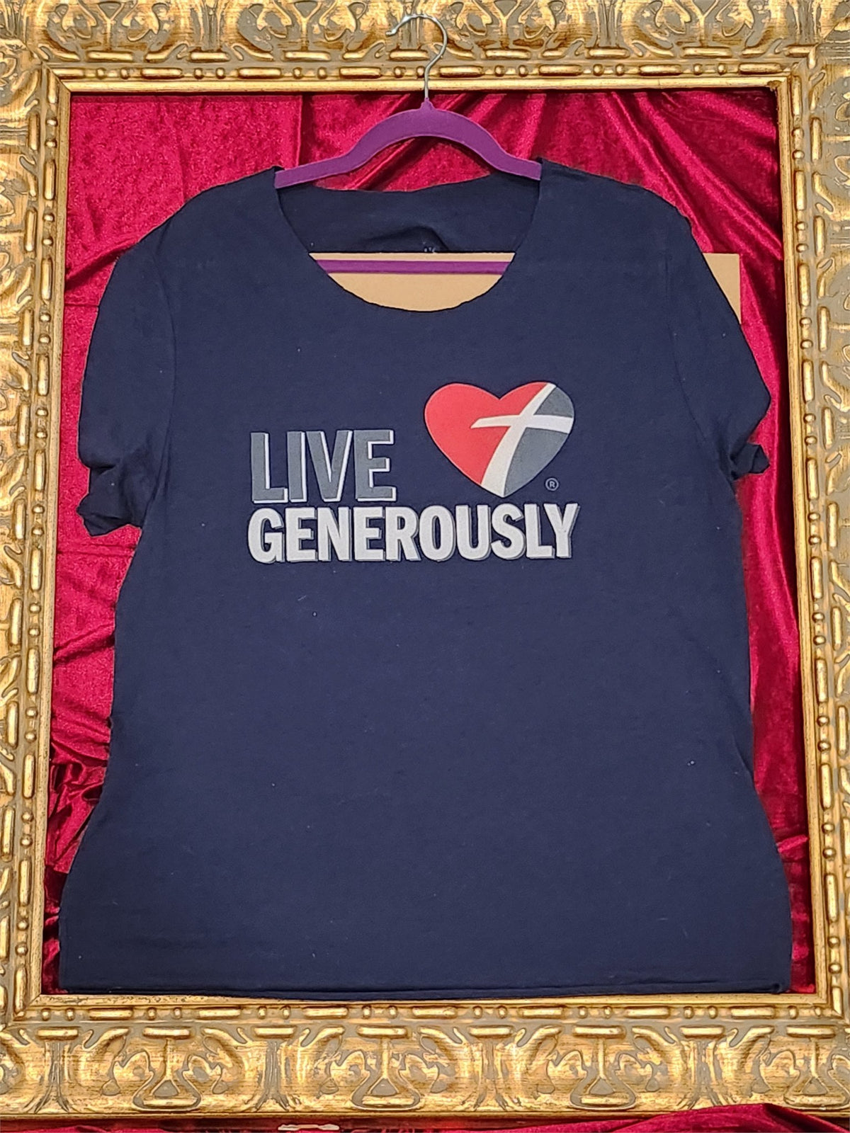 Live Generously – One-of-a-Kind Women’s L Reworked Shirt