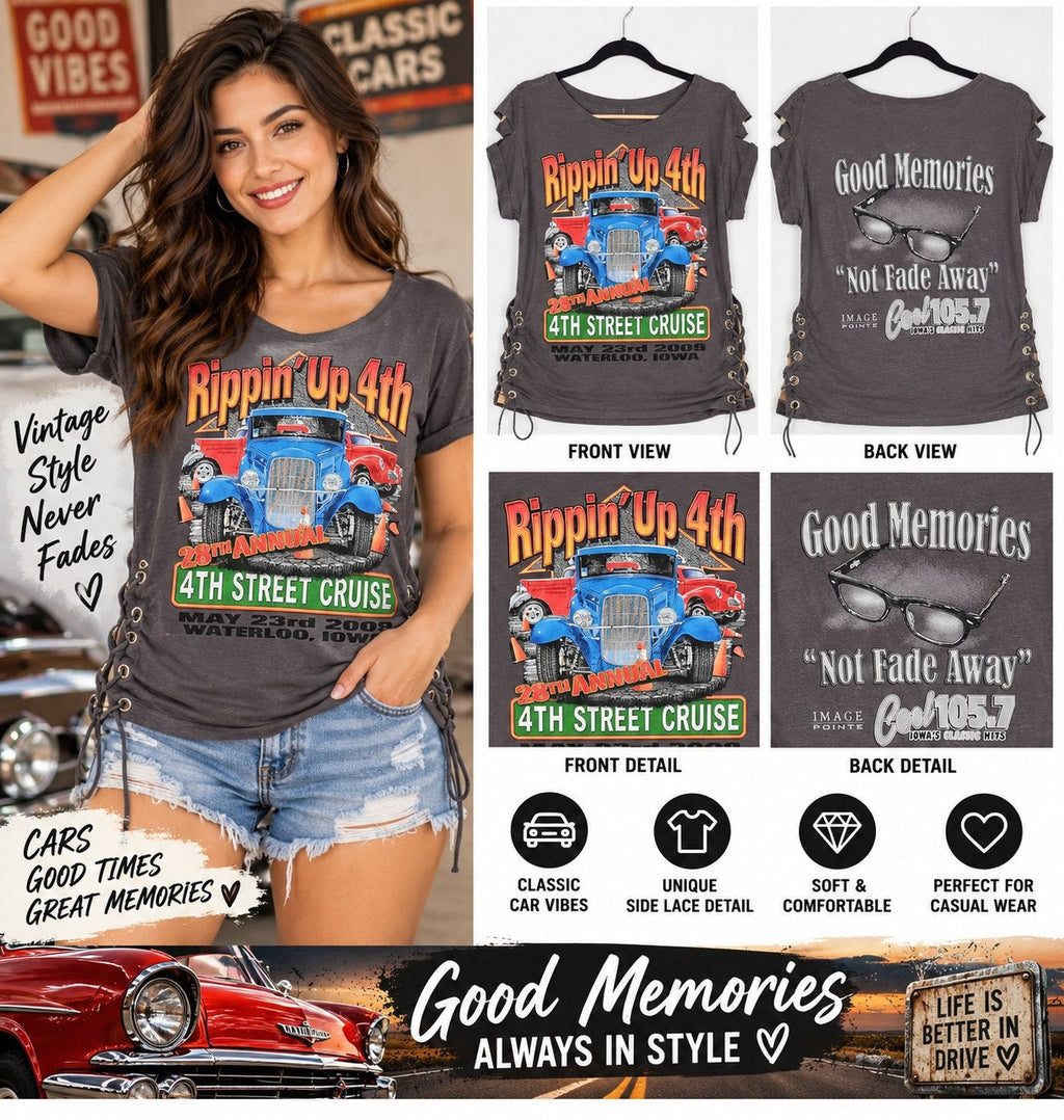 4th Street Cruise – One-of-a-Kind Women’s L Reworked Shirt - details and styling