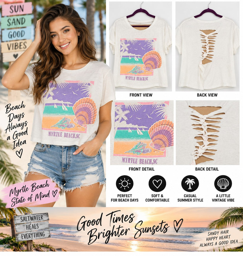 Myrtle Beach – One-of-a-Kind Women’s L Reworked Shirt - details and styling