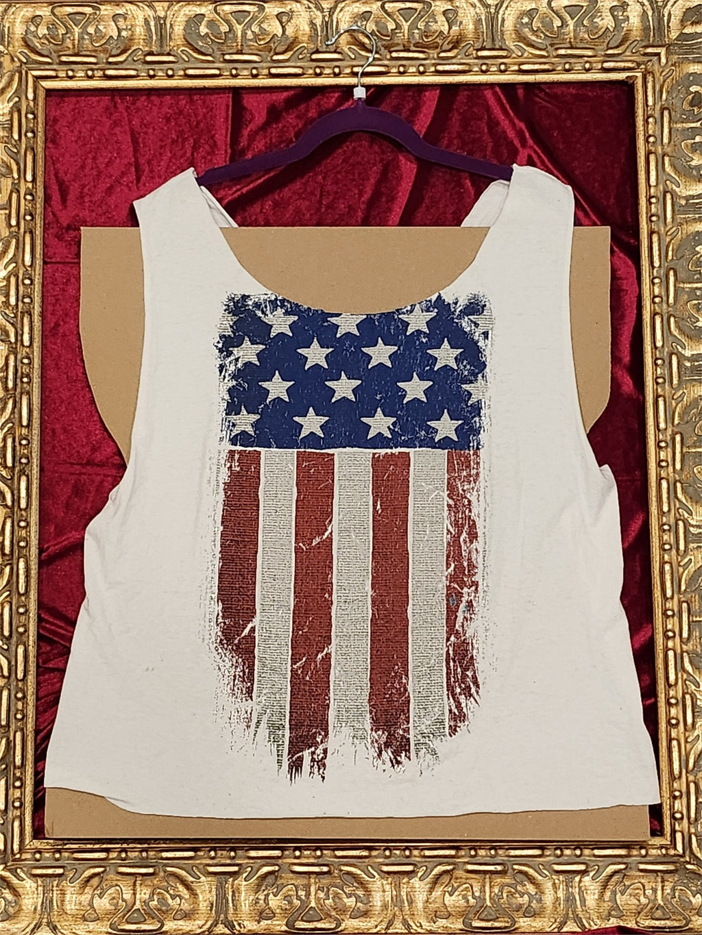 One-of-a-Kind Red / White / Blue Reworked Tank – Size L