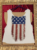 One-of-a-Kind Red / White / Blue Reworked Tank – Size L