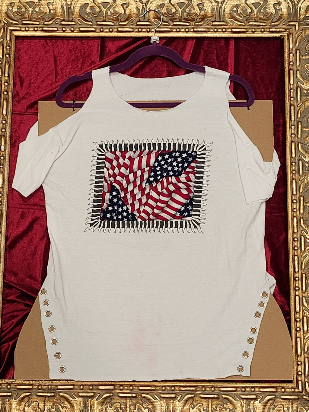 One-of-a-Kind Patriotic Flag Reworked Tank – Size L