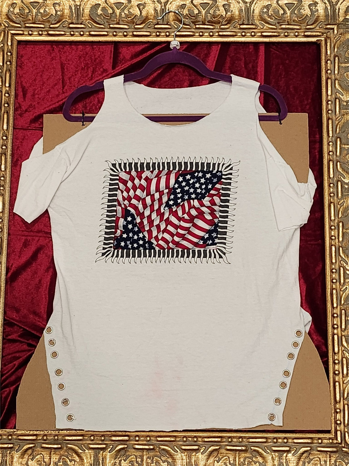 One-of-a-Kind Patriotic Flag Reworked Tank – Size L
