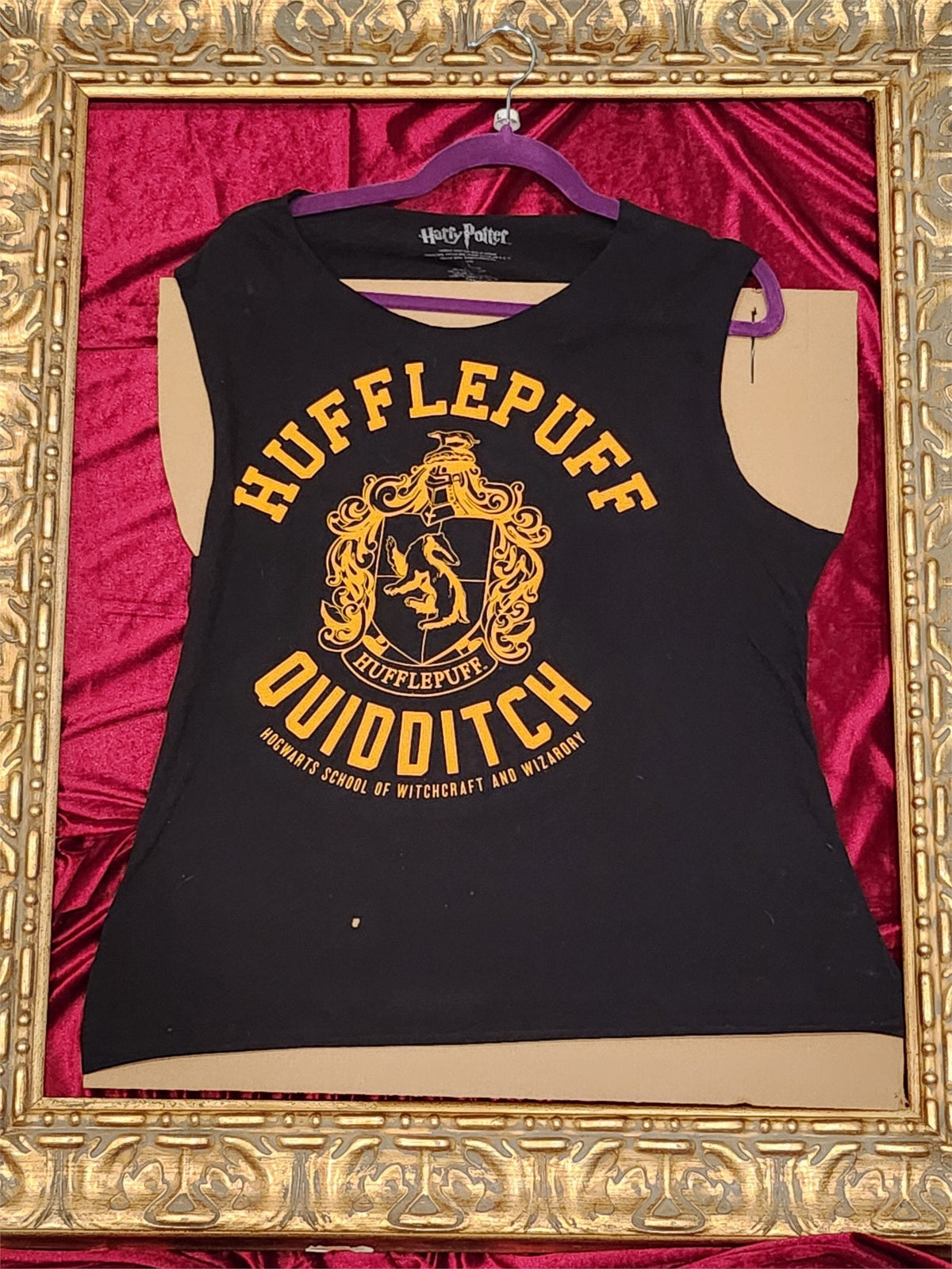 One-of-a-Kind Hufflepuff Quidditch Reworked Tank – Size L