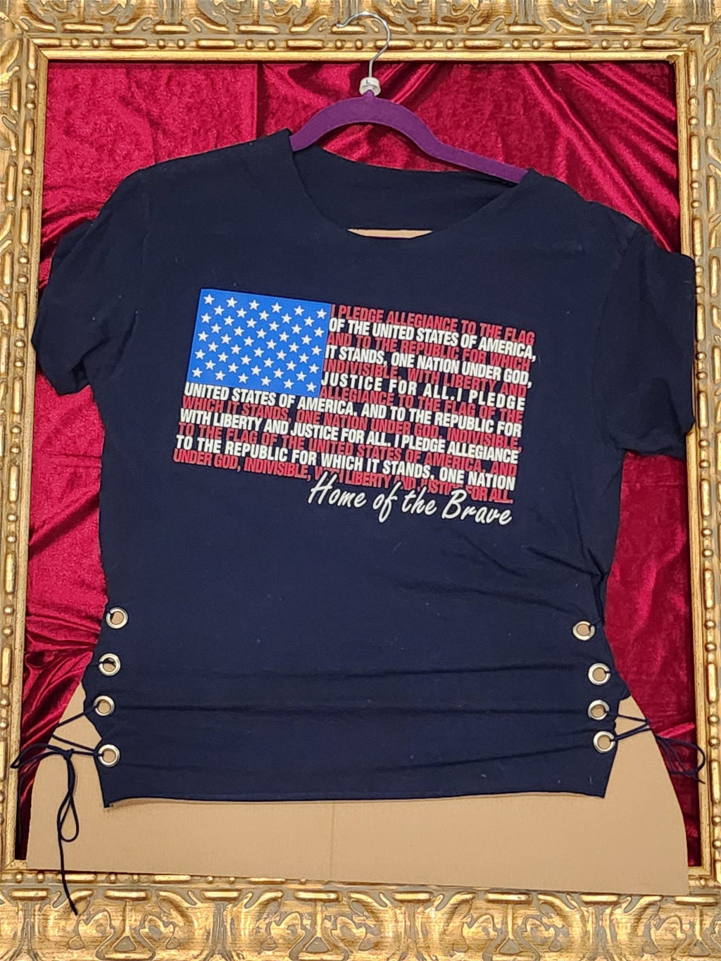 One-of-a-Kind Home of the Brave Reworked Shirt – Size L
