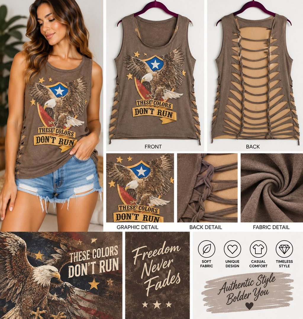 One-of-a-Kind American Eagle Reworked Tank – Size L - details and styling