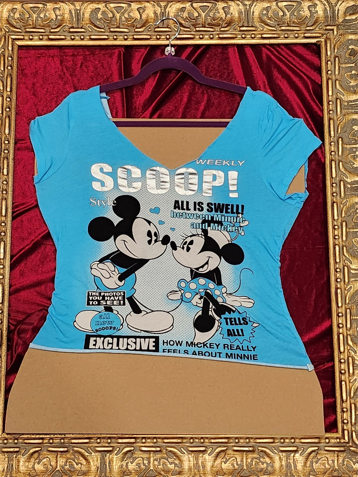 One-of-a-Kind Mickey & Minnie Reworked Shirt – Size L
