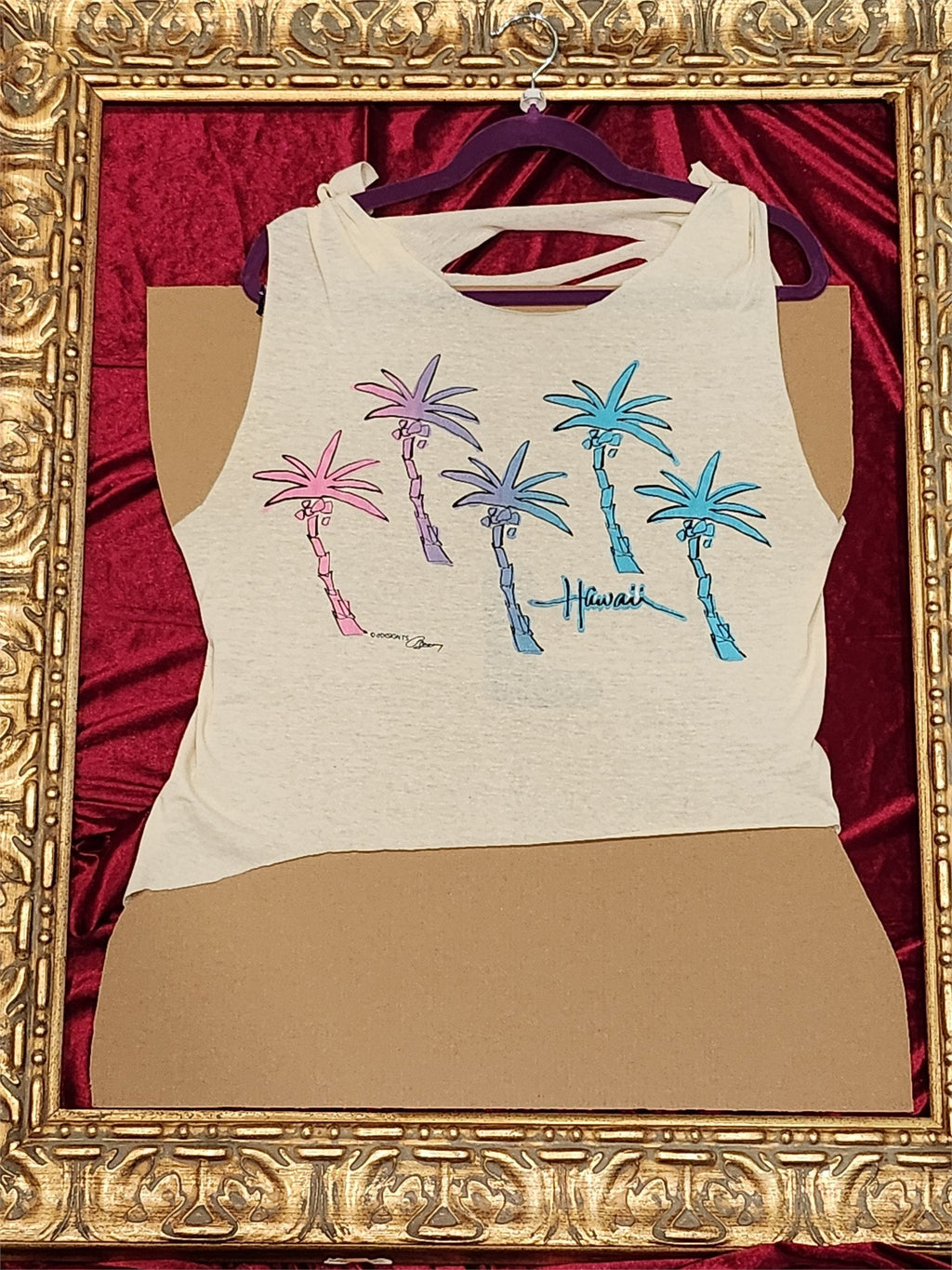 One-of-a-Kind Hawaii Palm Tree Reworked Tank – Size L