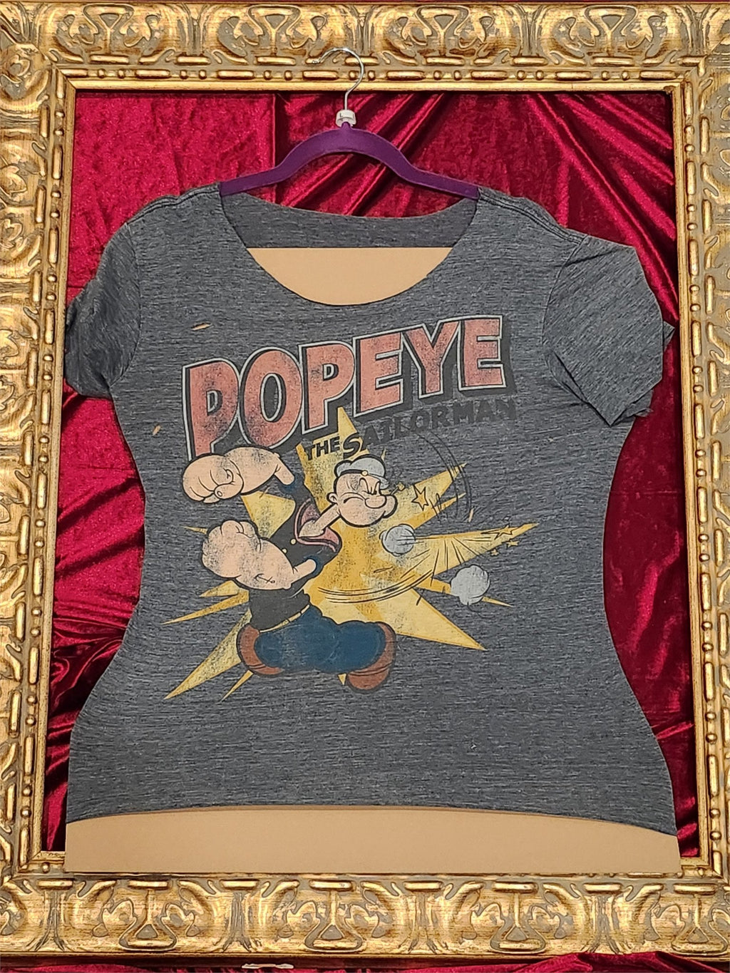 One-of-a-Kind Popeye Reworked Shirt – Size L