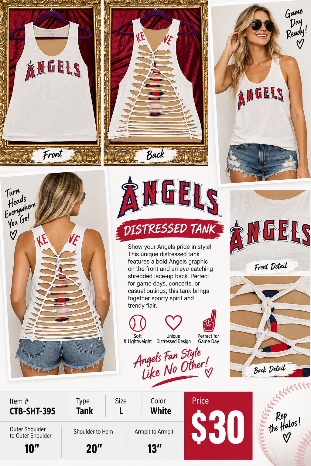 One-of-a-Kind Angels Reworked Tank – Size L - details and styling