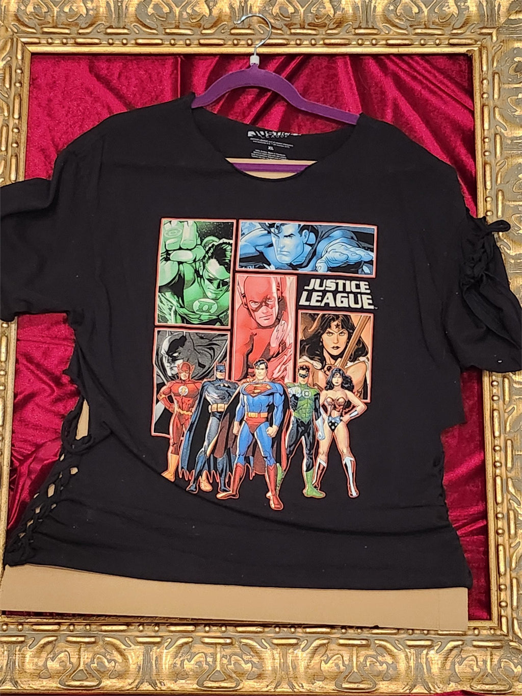 One-of-a-Kind Justice League Reworked Shirt – Size L
