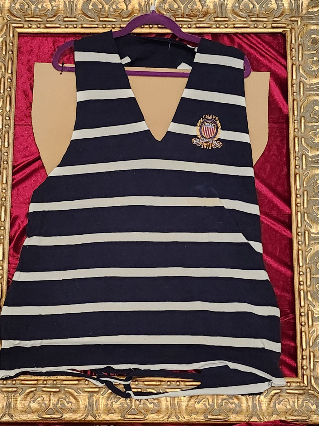 One-of-a-Kind Chaps Striped Reworked Tank – Size L