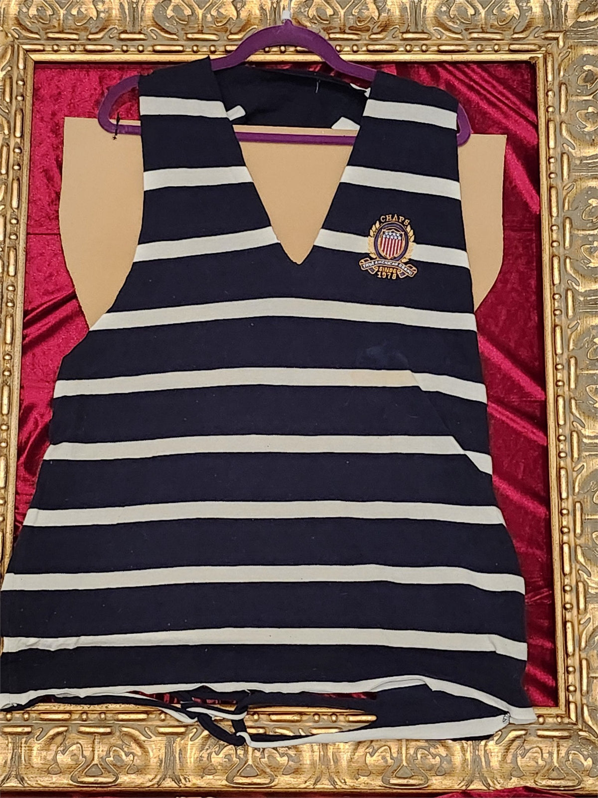 One-of-a-Kind Chaps Striped Reworked Tank – Size L