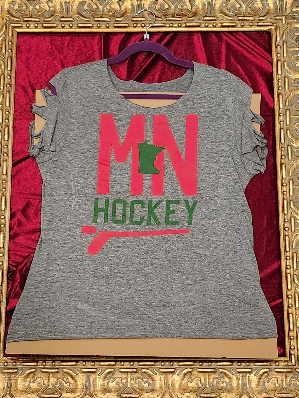 One-of-a-Kind MN Hockey Reworked Shirt – Size L