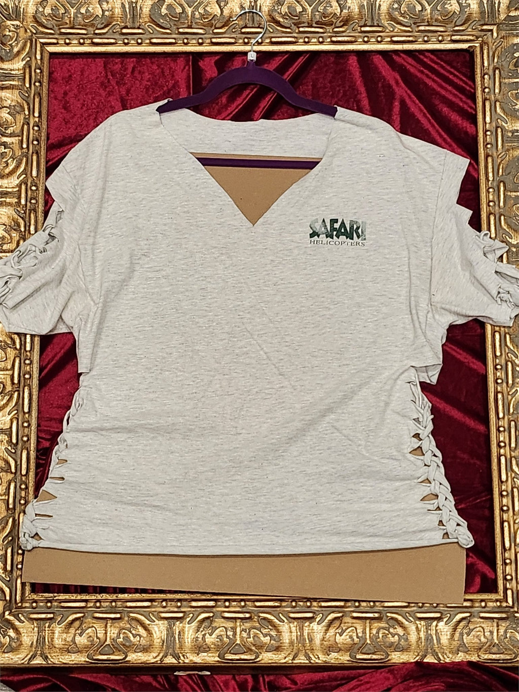 One-of-a-Kind Safari Helicopters Reworked Shirt – Size L