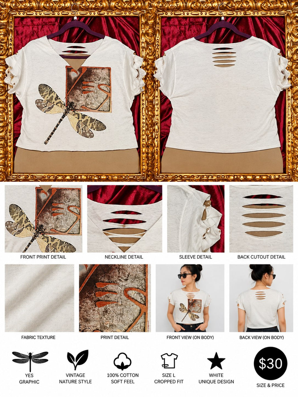 One-of-a-Kind YES Reworked Shirt – Size L - details and styling
