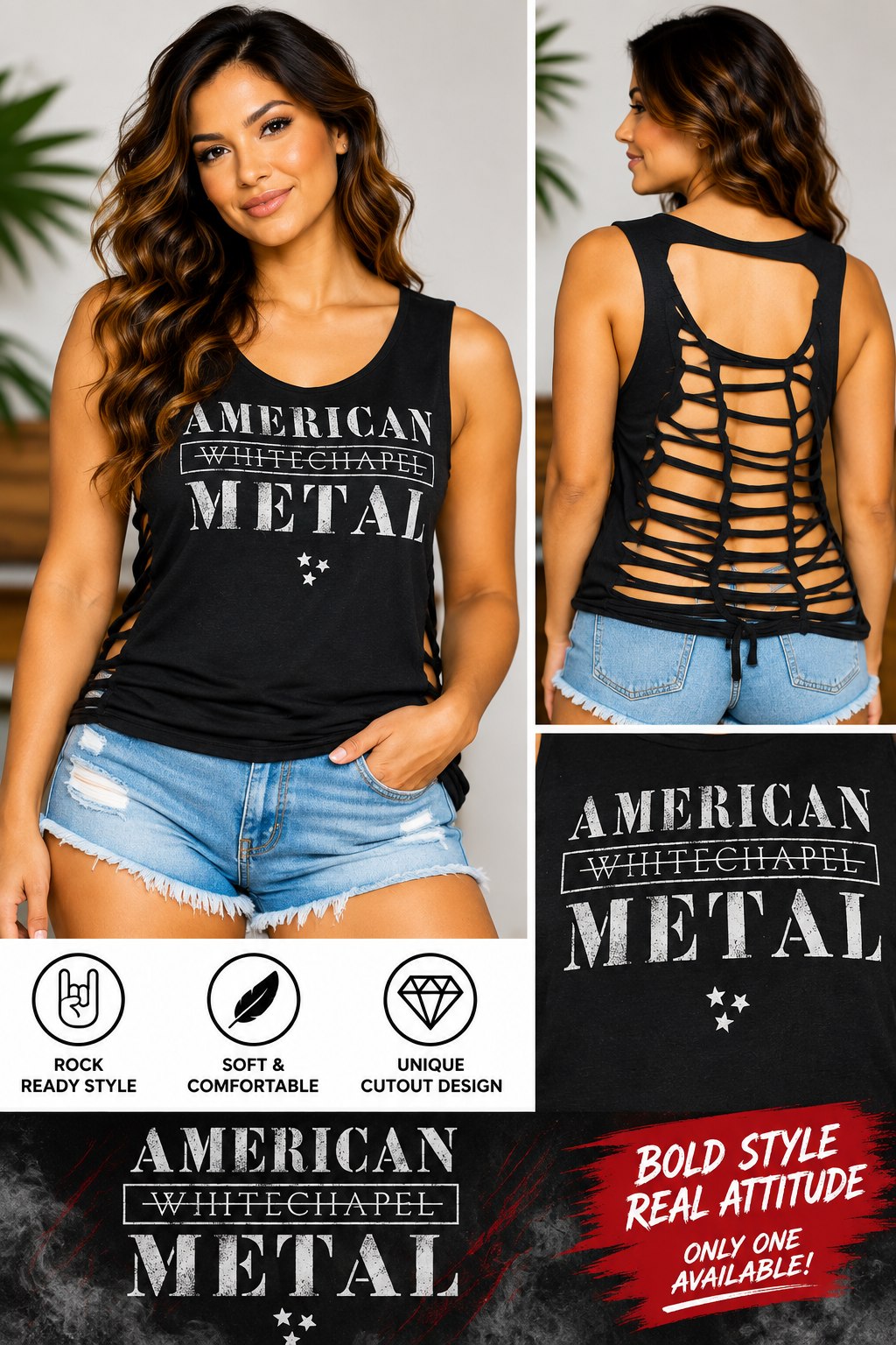 One-of-a-Kind American Metal Reworked Tank – Size L - details and styling