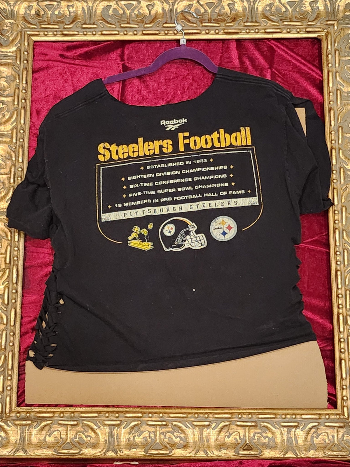 One-of-a-Kind Steelers Football Reworked Shirt – Size L - additional view