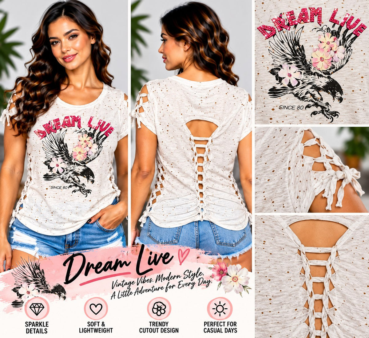 One-of-a-Kind Dream Live Reworked Shirt – Size L - details and styling