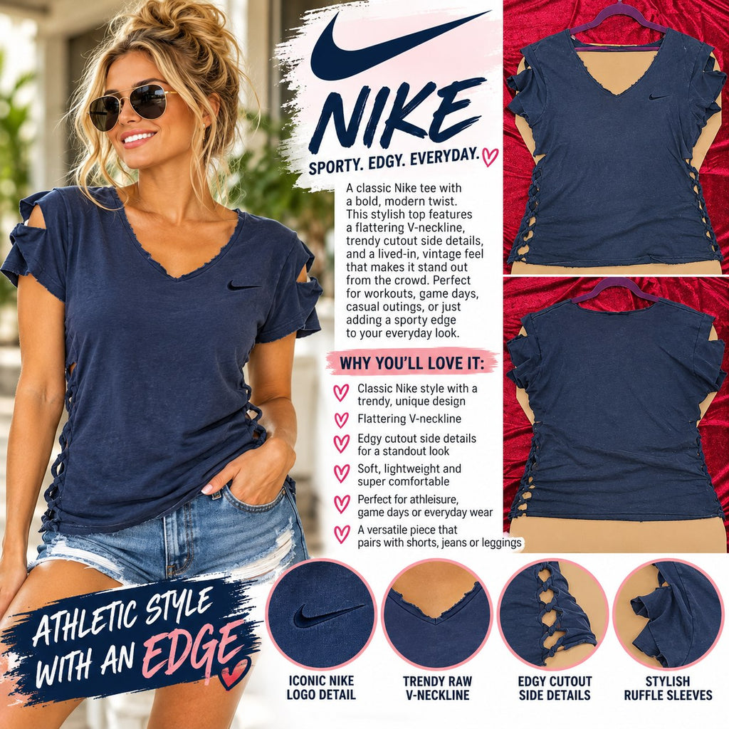 One-of-a-Kind Nike Reworked Shirt – Size L - details and styling
