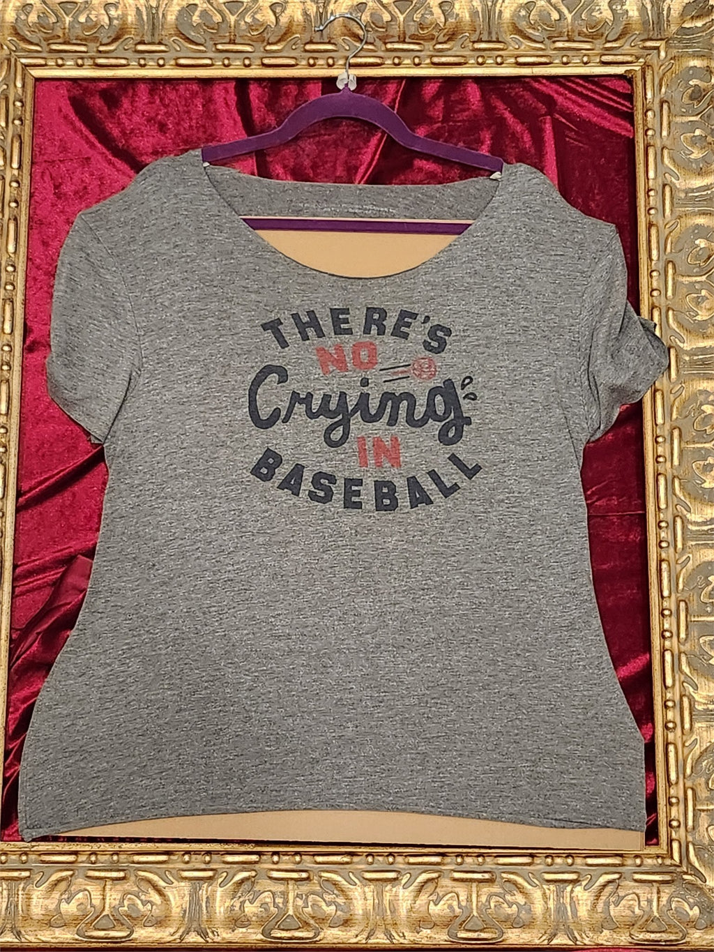 One-of-a-Kind No Crying in Baseball Reworked Shirt – Size L