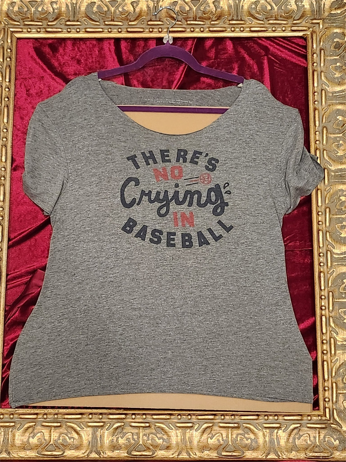 One-of-a-Kind No Crying in Baseball Reworked Shirt – Size L
