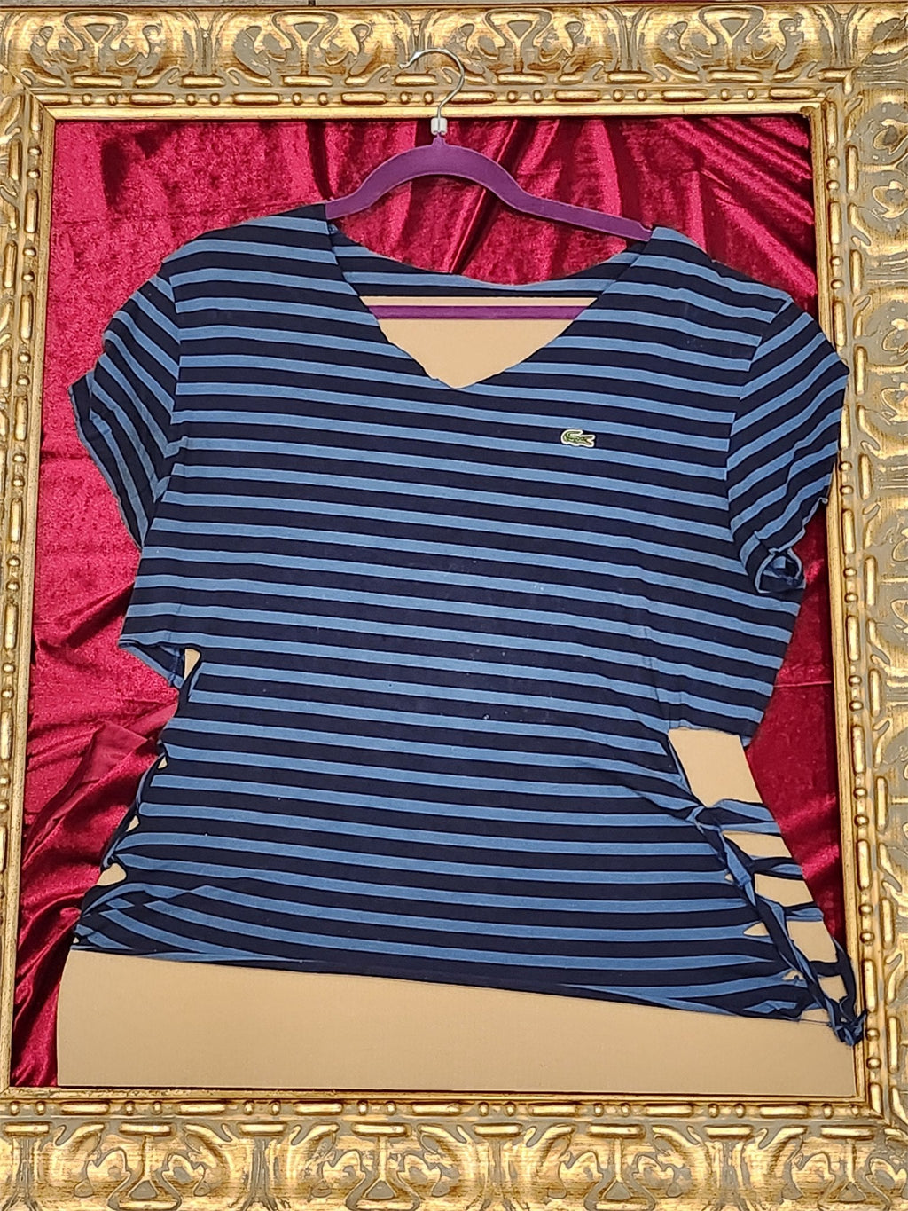 One-of-a-Kind Striped Reworked Shirt – Size L