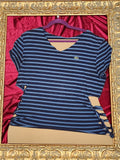 One-of-a-Kind Striped Reworked Shirt – Size L