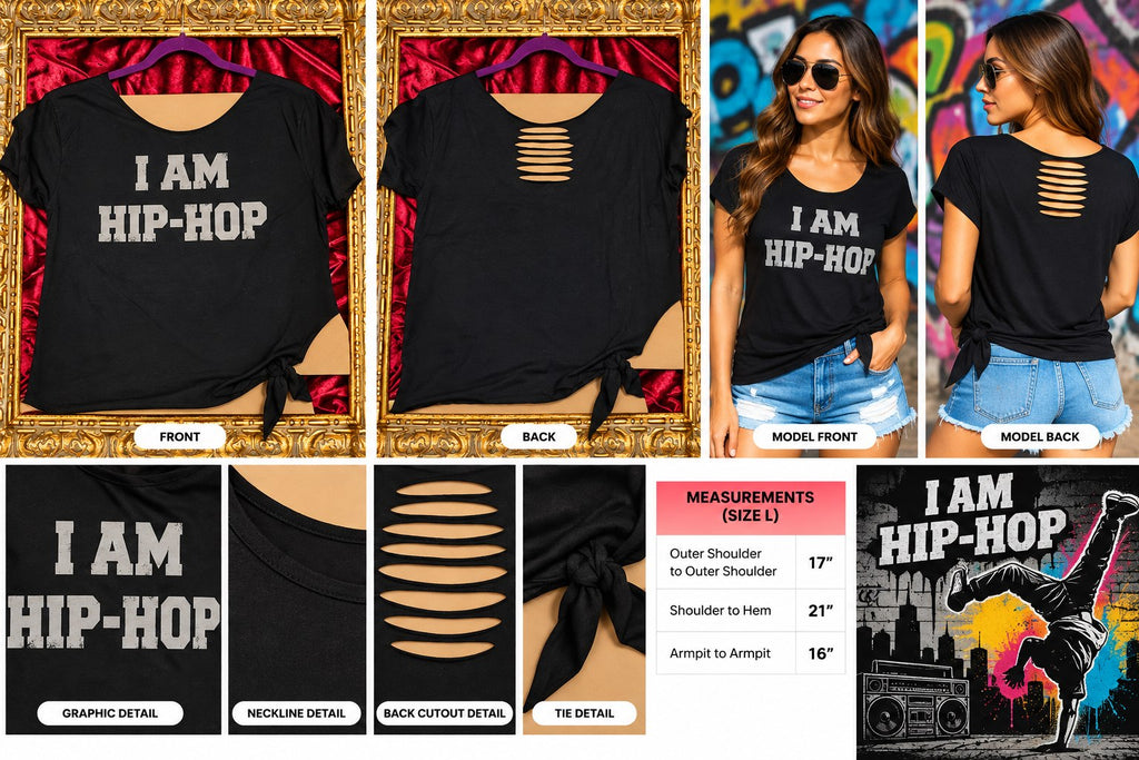 One-of-a-Kind I Am Hip Hop Reworked Shirt – Size L - details and styling