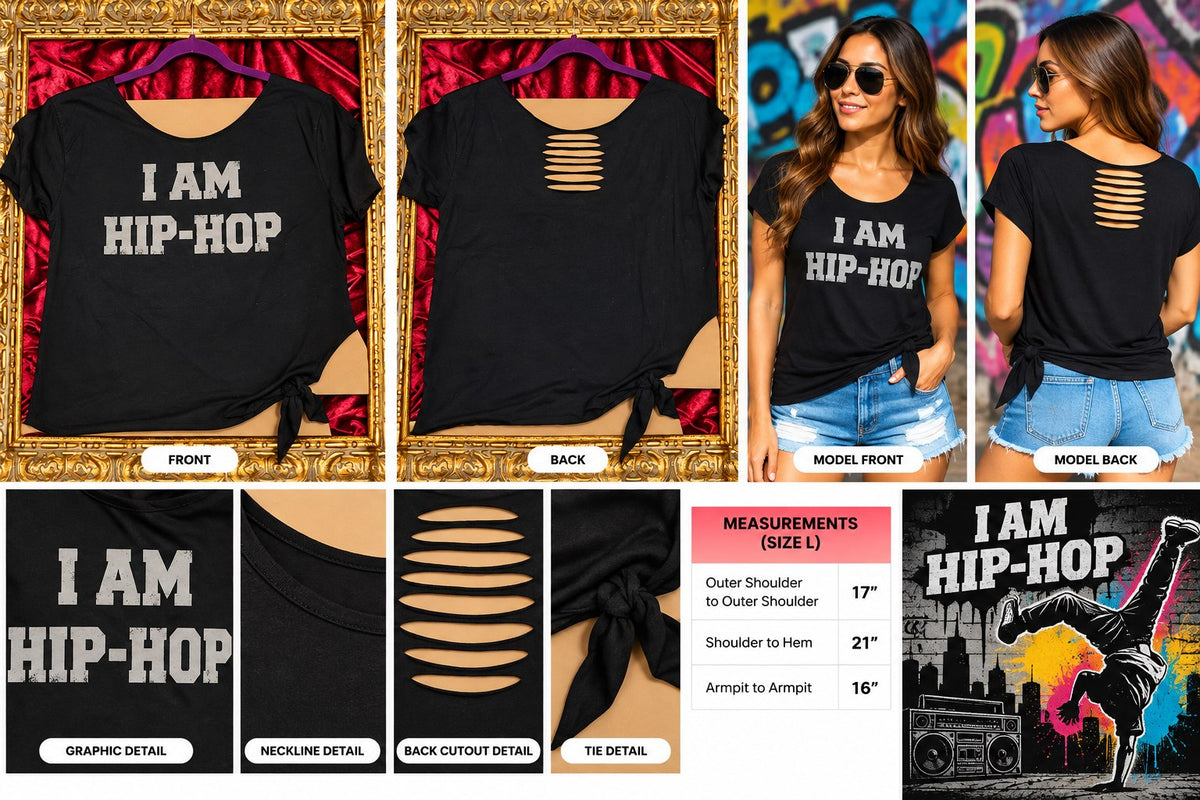 One-of-a-Kind I Am Hip Hop Reworked Shirt – Size L - details and styling