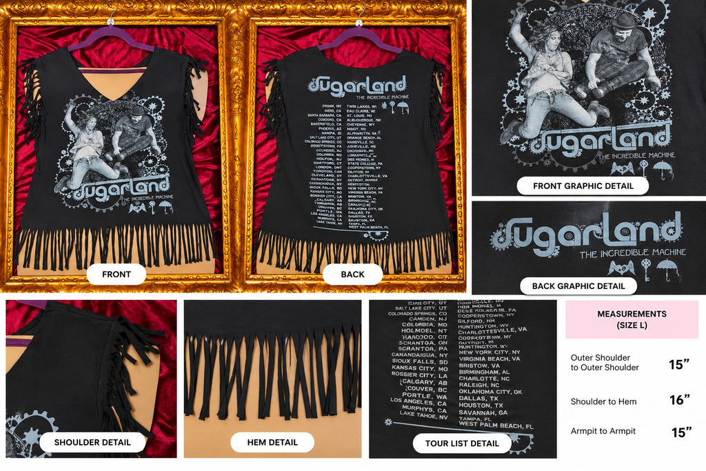 One-of-a-Kind Sugarland Reworked Sleeveless – Size L - details and styling