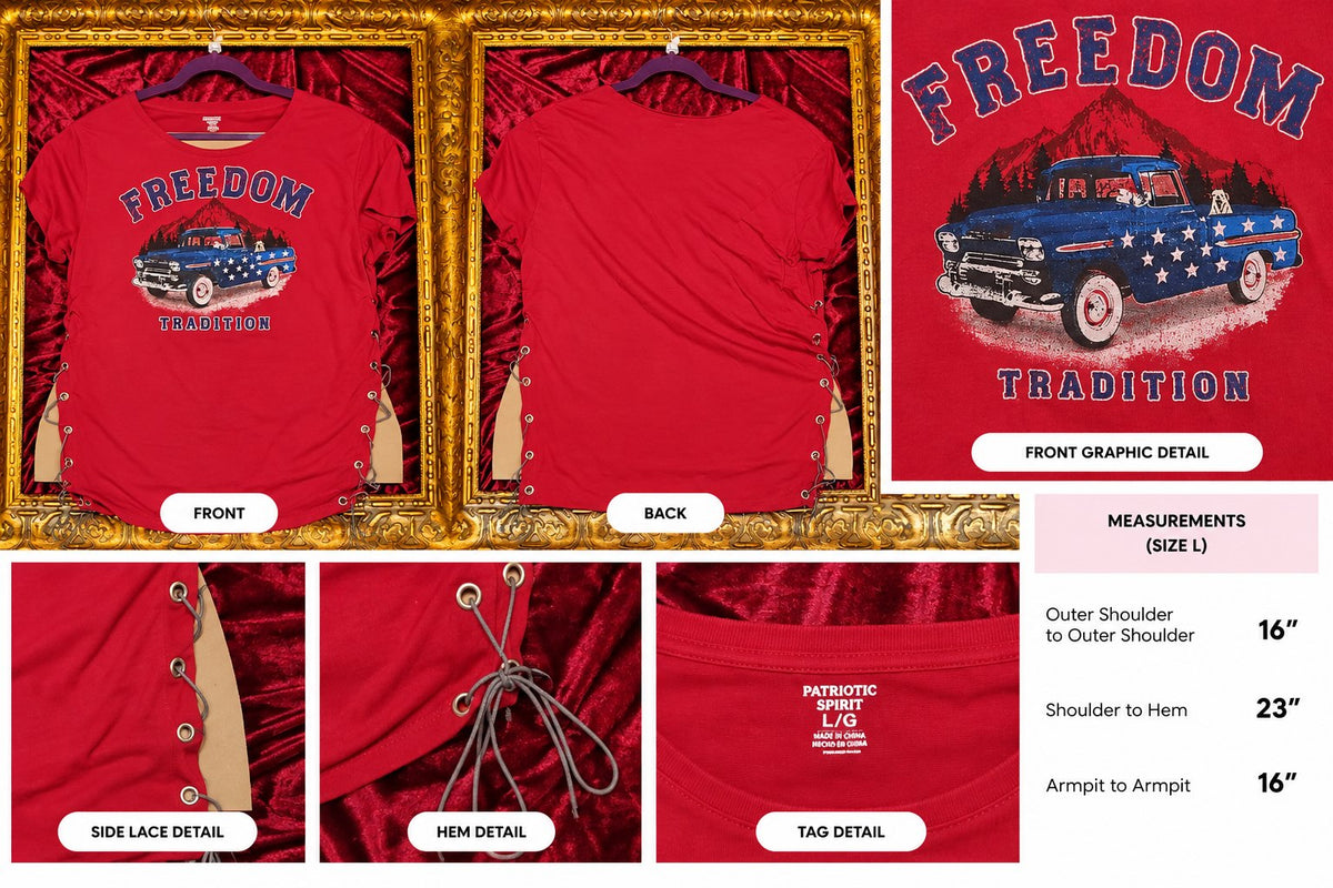 One-of-a-Kind Freedom Tradition Reworked Shirt – Size L - details and styling