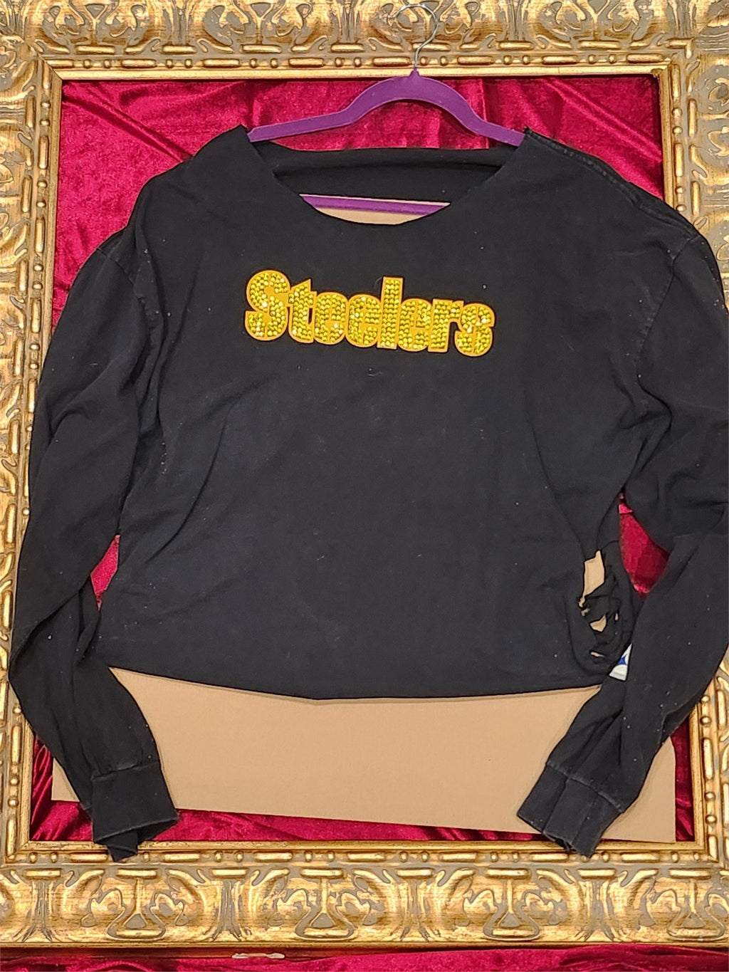 One-of-a-Kind Steelers Football Reworked Long Sleeve – Size L
