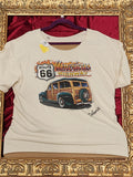 Route 66 American Highway Shirt – Upcycled One-of-a-Kind Women’s XL Reworked Shirt